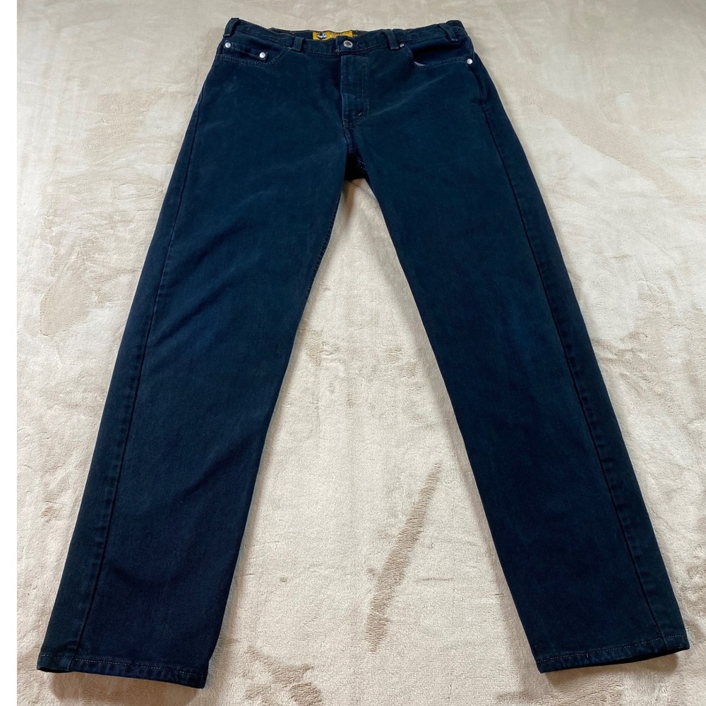 Vintage Levis SilverTab Straight Leg Jeans Mens 36x32 Made in USA Black Denim